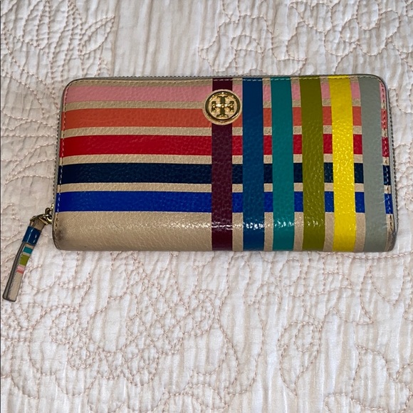 Tory Burch Handbags - Authentic Tory Burch MultiColor leather zip wallet